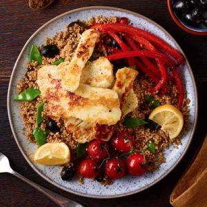 Halloumi with Spiced Cous Cous